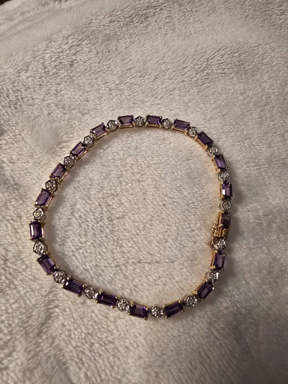 Purple Amathest and Diamond Bracelet
